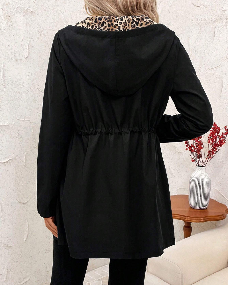 დაიზი™ - reversible კაპიუშონიანი ქურთუკი ლეოპარდის პრინტით