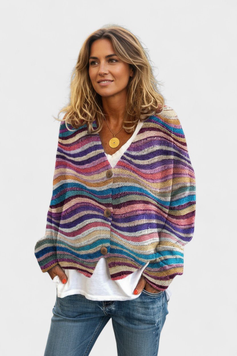 Fran™ | ვიბრანტი კარდიგანი ღილებით