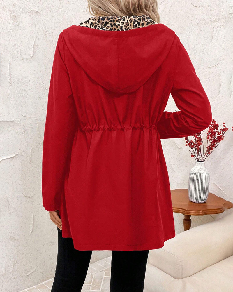 დაიზი™ - reversible კაპიუშონიანი ქურთუკი ლეოპარდის პრინტით