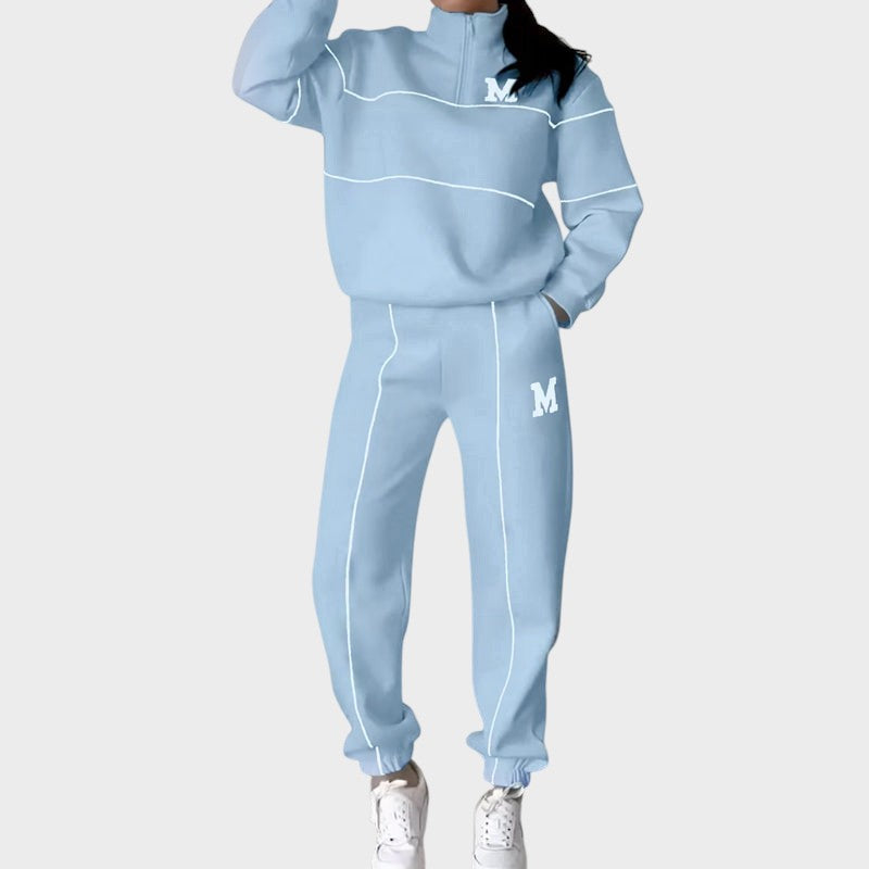 Marcela ™ ｜Ležérny set z 2 dielov s mikinou a líniovým detailom