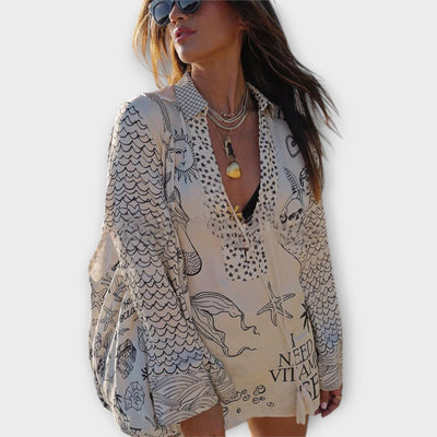 Liv ™ ｜Saténový set s kvapkami a šortkami