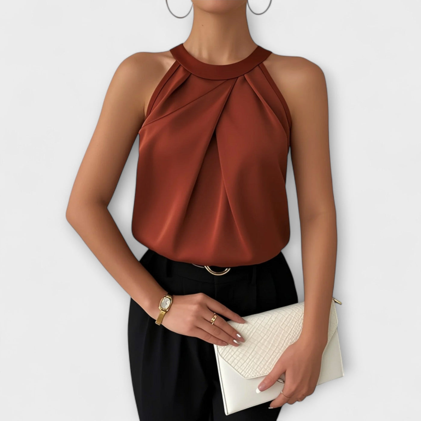Skye ™ ｜ Šik saténová blúzka s off-shoulder dizajnom