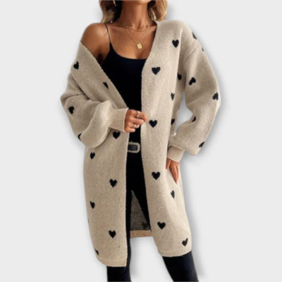 Julia ™ ｜ Cardigan srdiečkovým vzorom