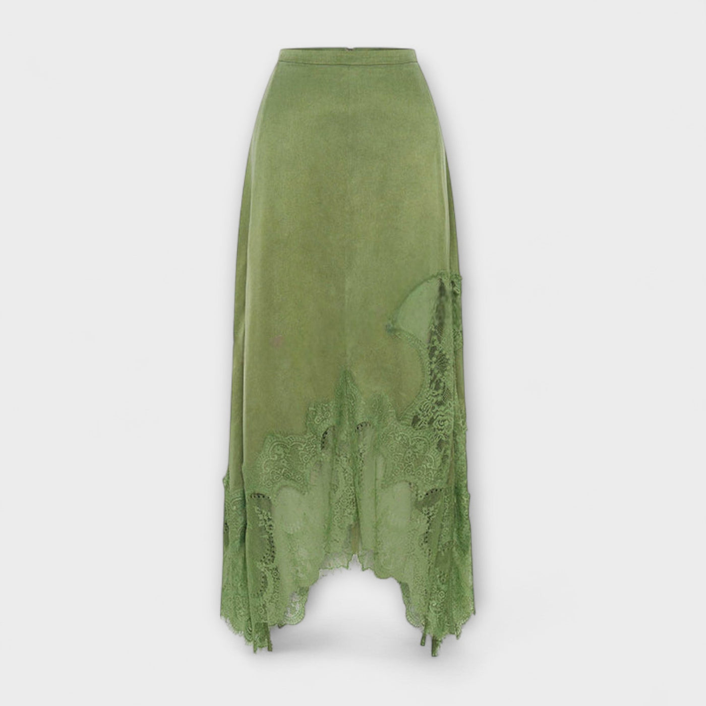 Kaia ™ ｜ Saténová blúzka s čipkovým lemom a plisovaným výstrihom v sade