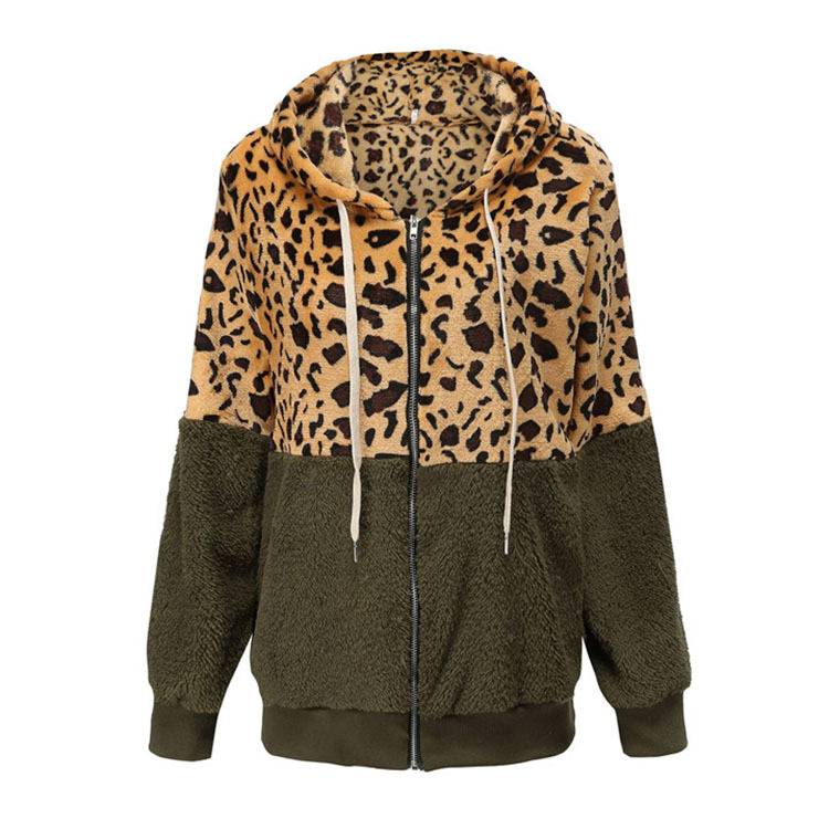 Lea™ ｜ Fleecekapuzenpullover s leopardím dizajnom