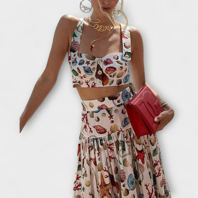 Heather™ ｜ Štýlová dvojdielna súprava s sukňou