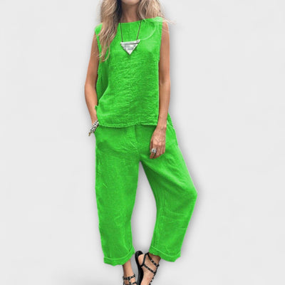 Jennifer ™ ｜Uvoľnený outfit z bavlny a ľanu