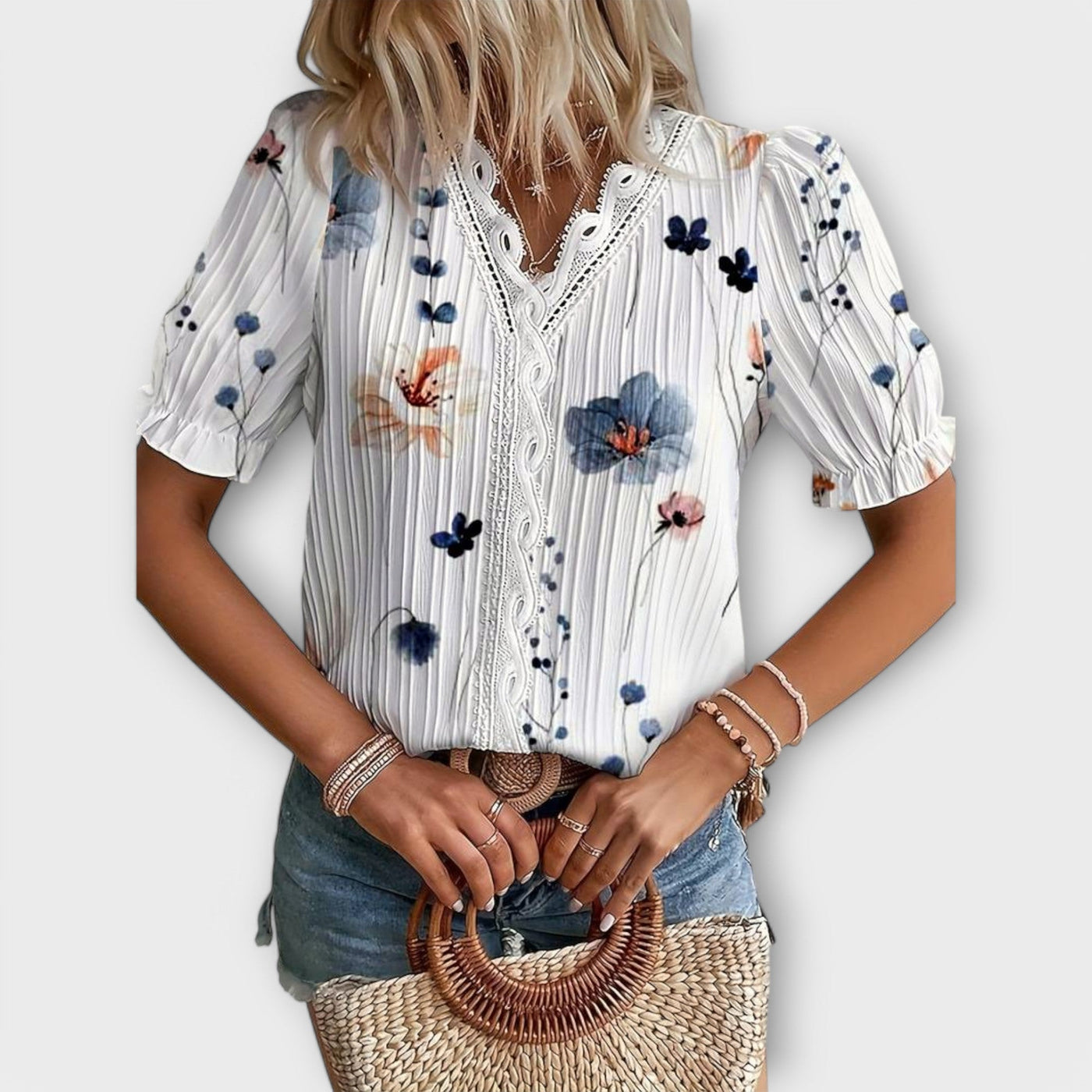 Emily™ ｜ Módna blúzka s výstrihom do V