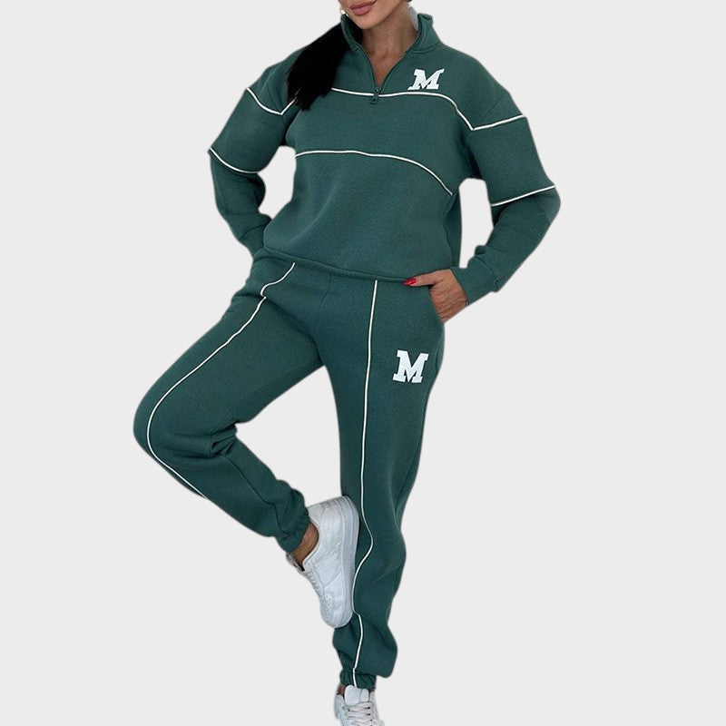 Marcela ™ ｜Ležérny set z 2 dielov s mikinou a líniovým detailom