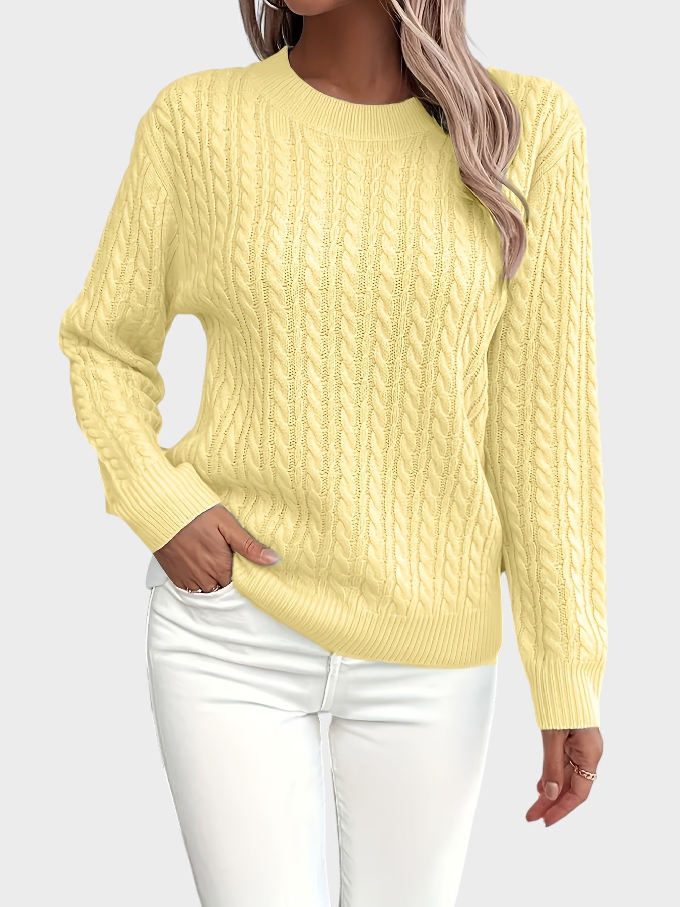 Jana™ ｜Dámsky pletený sveter s vrkočovým vzorom