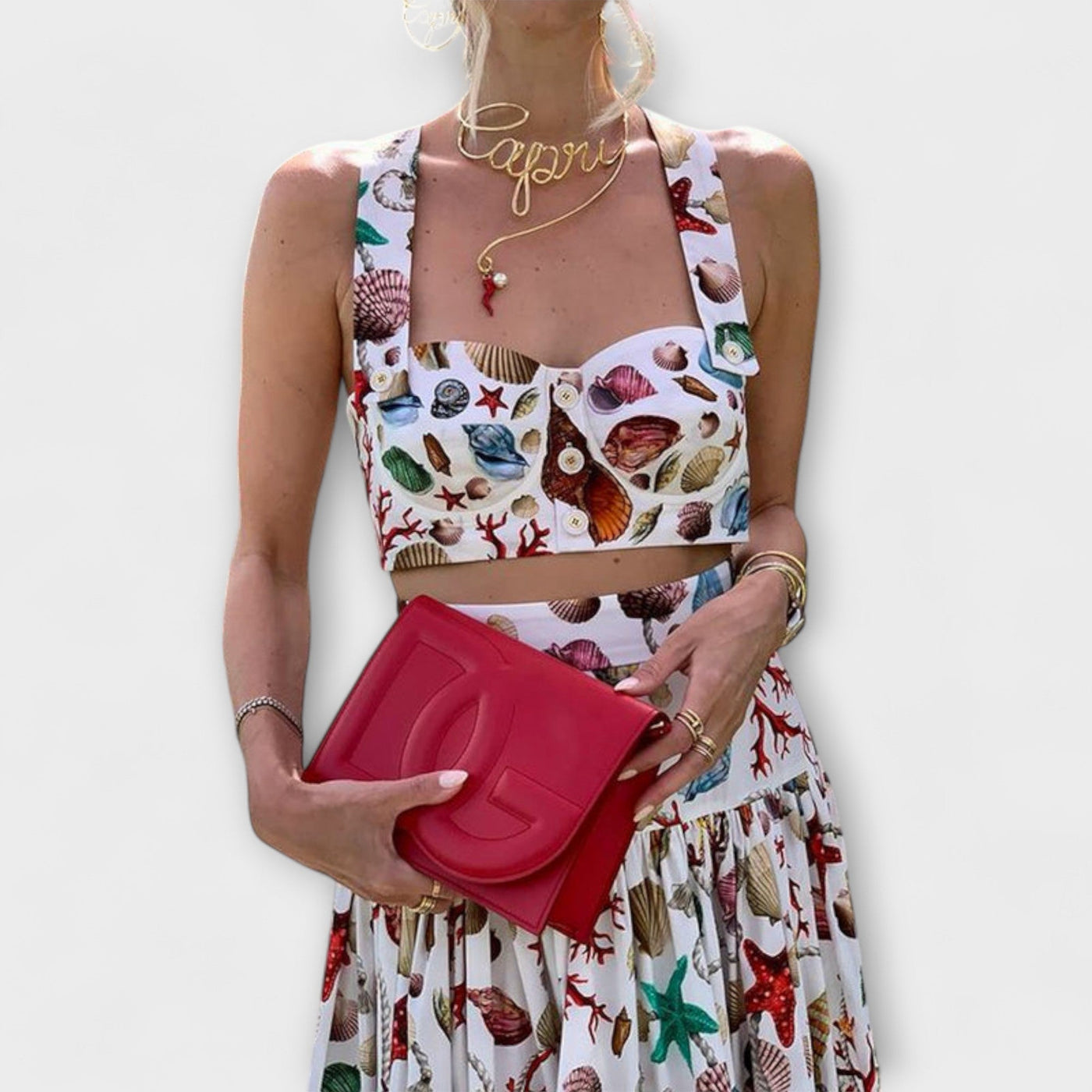 Heather™ ｜ Štýlová dvojdielna súprava s sukňou