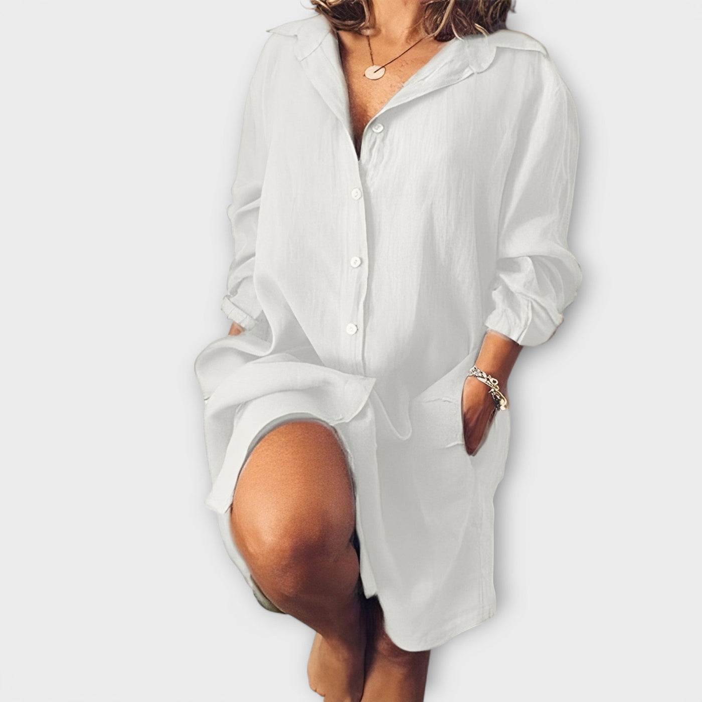 Krista™ ｜Pohodlná ľanová blúzka na bežné nosenie