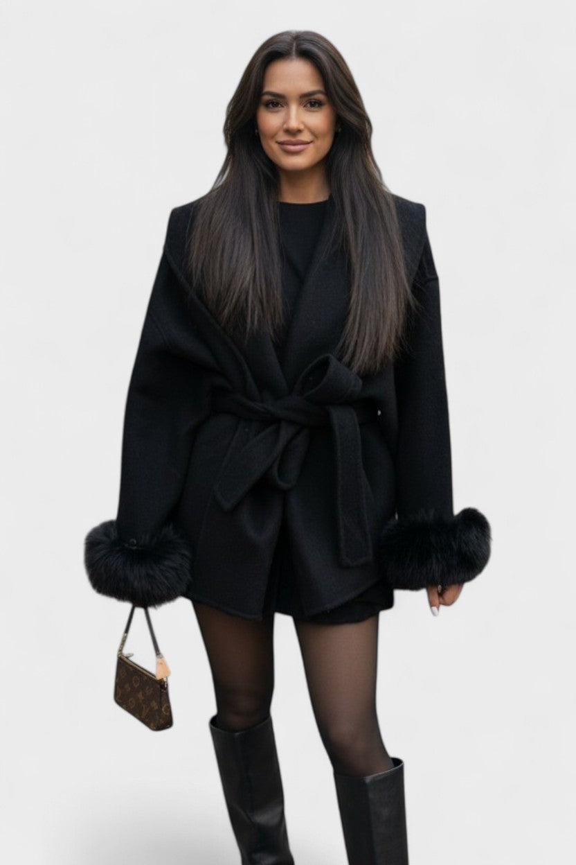 Dagmar™ | ელეგანტური ქურთუკი ეკოლოგიური ბეწვით