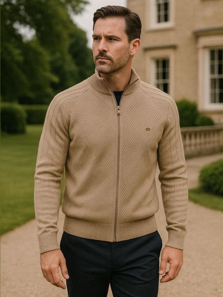 Jacquard™ | ზიპერით კარდიგანი
