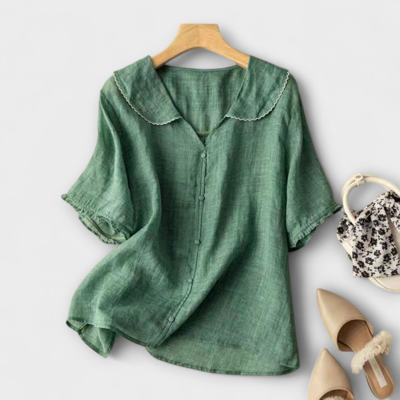 Brenda ™ ｜Ľanová blúzka