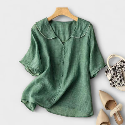 Brenda ™ ｜Ľanová blúzka