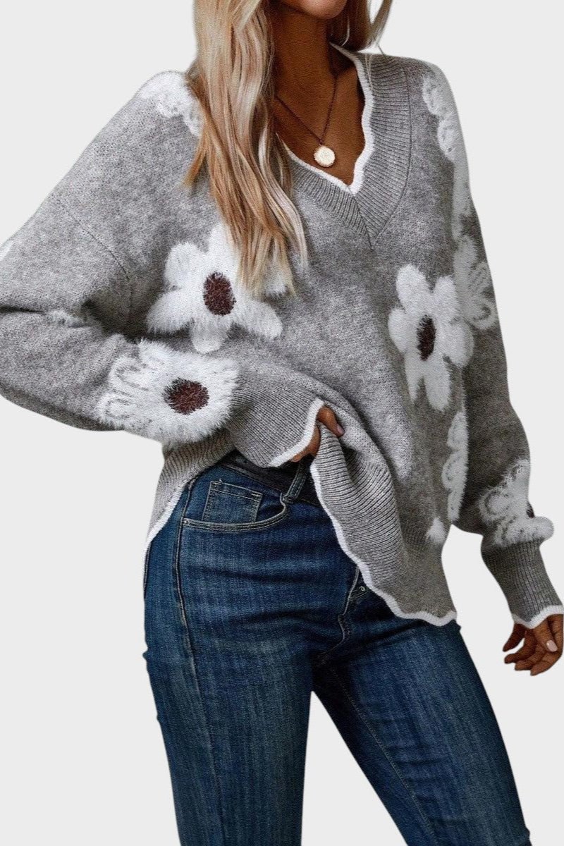 Thea | ყვავილების სვიტერი