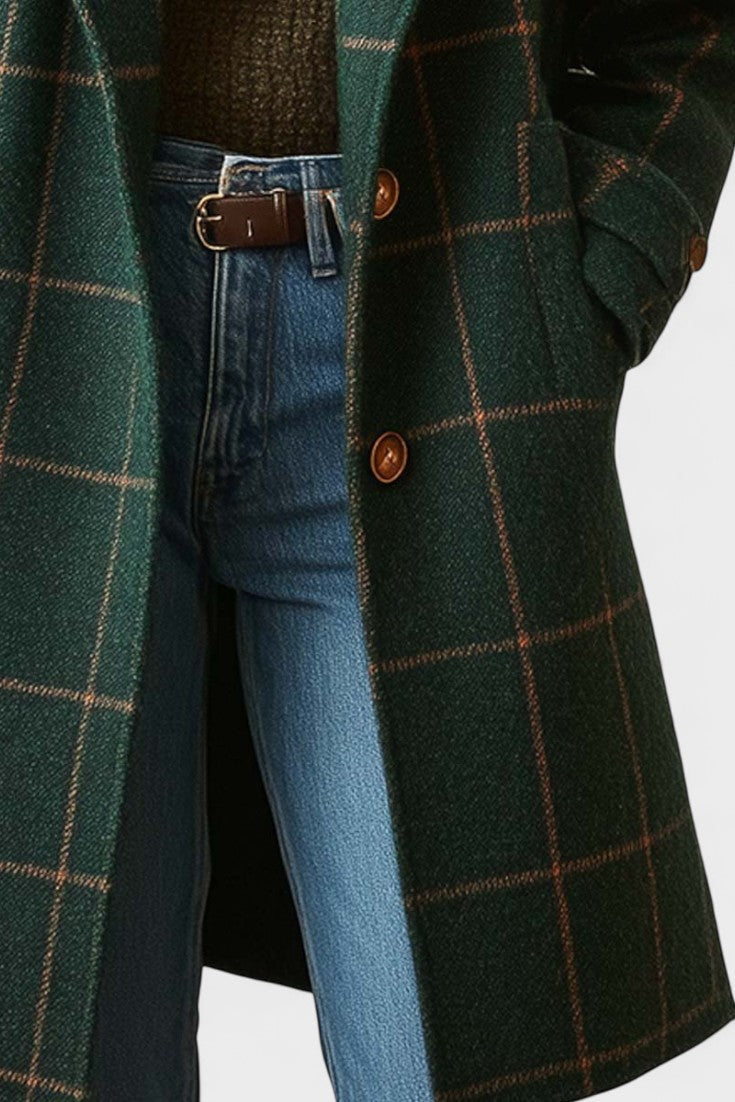 Yrsa™ | ელეგანტური ტვიდის ქურთუკი ჭრელი ნიმუშით