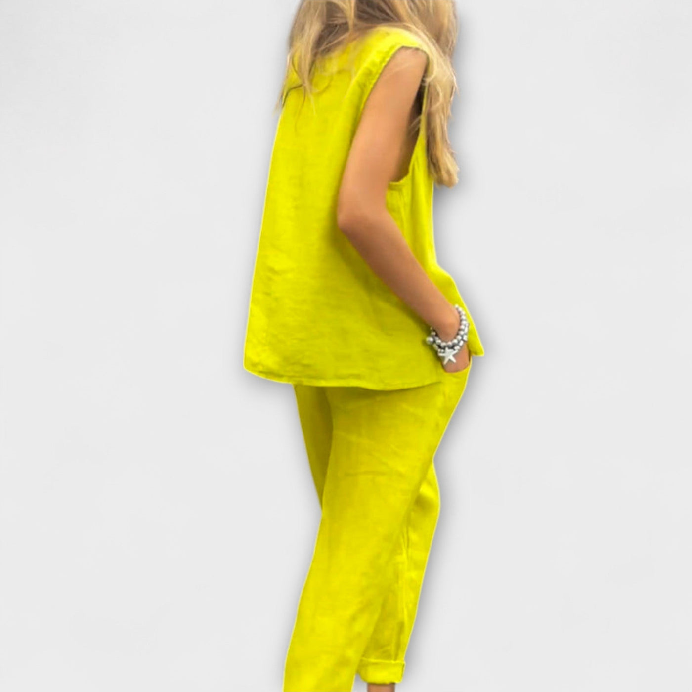 Jennifer ™ ｜Uvoľnený outfit z bavlny a ľanu