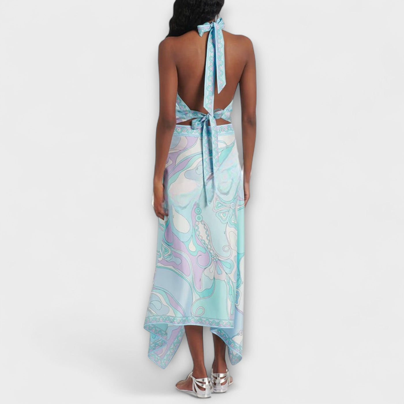 Everly ™ ｜ Sada z topu s náprsenkou a asymetrickej midi sukne