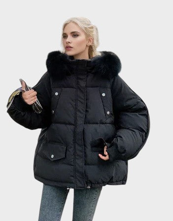 Božena ™ ｜ ŠTÝLOVÁ PREŠÍVANÁ BUNDA S KOŽUŠINOVÝM LEMOM