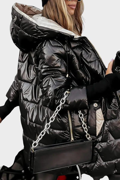 Denisa ™| Elegantný zimný kabát s kapucňou a podšívkou